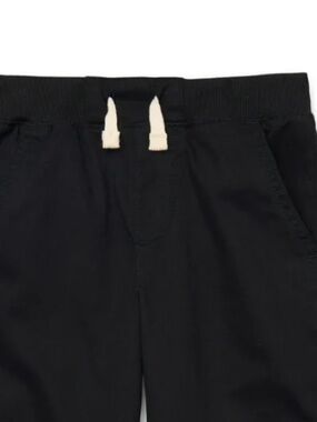 Wonder Nation Black Boys’ Pull-On Jogger Pants with Cream Drawstring